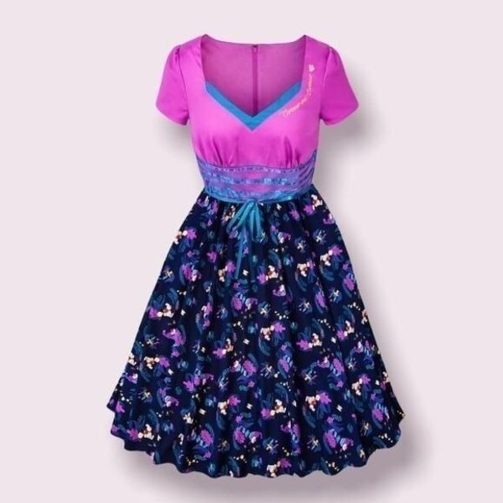 Purple and Blue Floral Dress